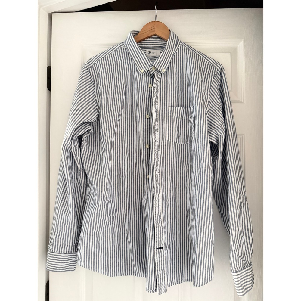 GAP Womens Striped Button Down Oxford Coastalcore Preppy